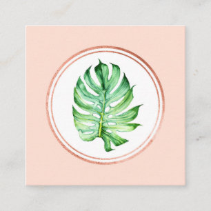 Carte De Visite Carré Rose Gold et rose Planificateur d'événements Socia