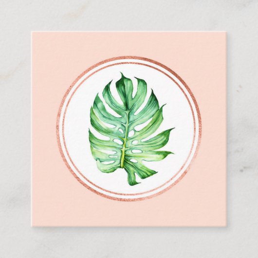 Carte De Visite Carré Rose Gold et rose Planificateur d'événements Socia (Devant)