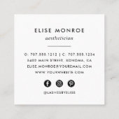 Carte De Visite Carré Rose Gold Lashes (Dos)