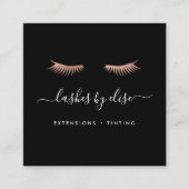 Carte De Visite Carré Rose Gold Lashes (Devant)