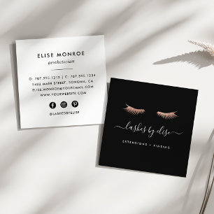 Carte De Visite Carré Rose Gold Lashes