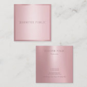 Carte De Visite Carré Rose Gold Modern Modèle Élégant Professionnel (Devant / Derrière)