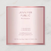 Carte De Visite Carré Rose Gold Moderne Élégant Créatif Simple Modèle (Dos)