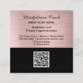Carte De Visite Carré *~* Rose Gold QR code Parties scintillant Papillon (Dos)
