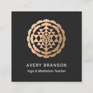 Carte De Visite Carré Rose Gold Shri Yantra Méditation Enseignant
