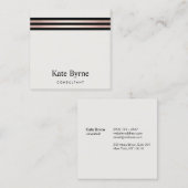 Carte De Visite Carré Rose Gold Stried Moderne Professionnel (Devant / Derrière)