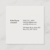 Carte De Visite Carré Rose Gold Stried Moderne Professionnel (Dos)