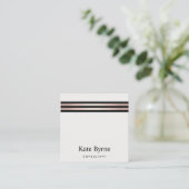 Carte De Visite Carré Rose Gold Stried Moderne Professionnel (Debout devant)