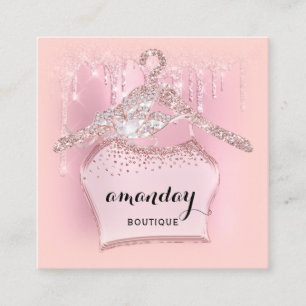 Carte De Visite Carré Rose Hanger Hanger robe mode Shop Pink Drift QR