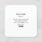 Carte de visite Carré rose Lotus (Dos)