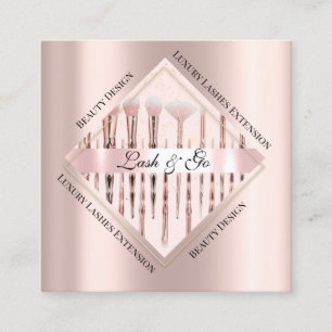 Carte De Visite Carré Rose Maquillage rose Artiste Beauté Studio Carré B
