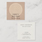 CARTE DE VISITE CARRÉ ROSE MINIMAL OR PARTIES SCINTILLANT SKIMMER CHEF C (Devant / Derrière)