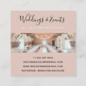 Carte De Visite Carré Rose moderne or élégant signature de script monogr (Dos)