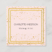 Carte De Visite Carré Rose or blush élégant code QR glamour (Devant)