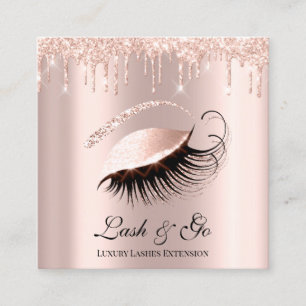 Carte De Visite Carré Rose Pink Maquillage Artist Lash Extension Drivers