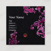 Carte De Visite Carré ROSE POURPLE BÉRIES MAGIQUES GEMSTONE MONOGRAM Noi (Devant)