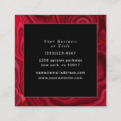Carte De Visite Carré Rose profond Abstrait Agate marbré Motif (Dos)