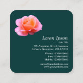 Carte De Visite Carré Rose rose - Vert foncé (Dos)