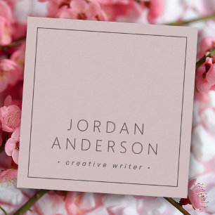 Carte De Visite Carré Rose taupe  de bordures minces