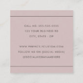 Carte De Visite Carré Rose taupe  de bordures minces (Dos)