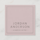 Carte De Visite Carré Rose taupe  de bordures minces (Devant)