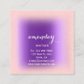 Carte De Visite Carré Rose violet cintre de mode Boutique (Dos)