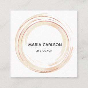 Carte De Visite Carré Rosegold abstrait de traçages de cercles