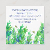 Carte De Visite Carré Rosemary Herb Honeybees Aquarelle (Dos)