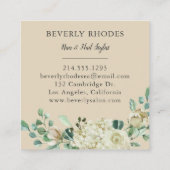 Carte De Visite Carré Roses d'aquarelle (Dos)