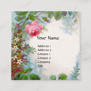 Carte De Visite Carré ROSES & JASMINES MONOGRAM GEM orange blanc