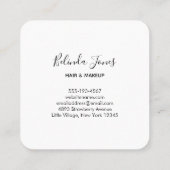 Carte De Visite Carré Rouge à lèvres rose et ongle Polonais beauté thème (Dos)