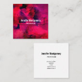 Carte De Visite Carré Rouge foncé et violet Gras & Abstrait moderne (Devant / Derrière)