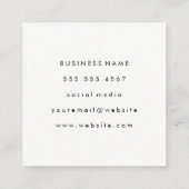 Carte De Visite Carré Rouge gris monogramme classique avec texte arc (Dos)