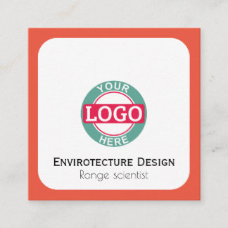 Carte De Visite Carré Rouge orange moderne de logo fait sur commande