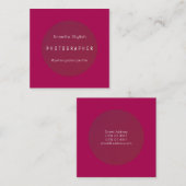Carte De Visite Carré Rouge pourpre arrondi de couverture de cadre de (Devant / Derrière)