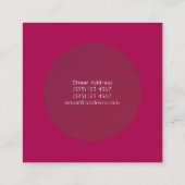 Carte De Visite Carré Rouge pourpre arrondi de couverture de cadre de (Dos)