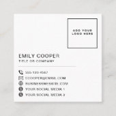 Carte De Visite Carré Rouge rose moderne | Checker Checkerboard Votre lo (Devant)