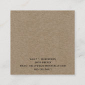 CARTE DE VISITE CARRÉ ROUGE RUSTIQUE PRIMITIVE SALTBOX MAISON CAMPAGNE K (Dos)