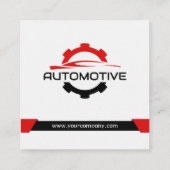 Carte De Visite Carré Rouges Automobile Réparation Automobile Pièces aut (Dos)