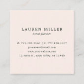 Carte De Visite Carré Rougissent l'aquarelle rose de fleur florale (Dos)