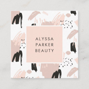 Carte De Visite Carré Rougissent le griffonnage   à la mode et chic