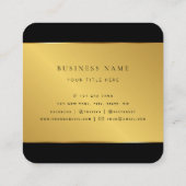 Carte De Visite Carré Royal Luxury Gold Round Abstrait & Agate Monogramm (Dos)