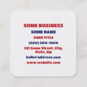 Carte De Visite Carré Royaume-Uni Union Jack Flag Heart (Dos)