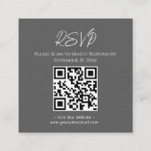 Carte De Visite Carré RSVP Site Web Black Agate Gold Parties scintillant (Devant)