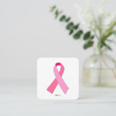 Carte De Visite Carré Ruban rose (Debout devant)