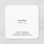 Carte De Visite Carré Ruban rose (Dos)