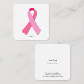 Carte De Visite Carré Ruban rose (Devant / Derrière)