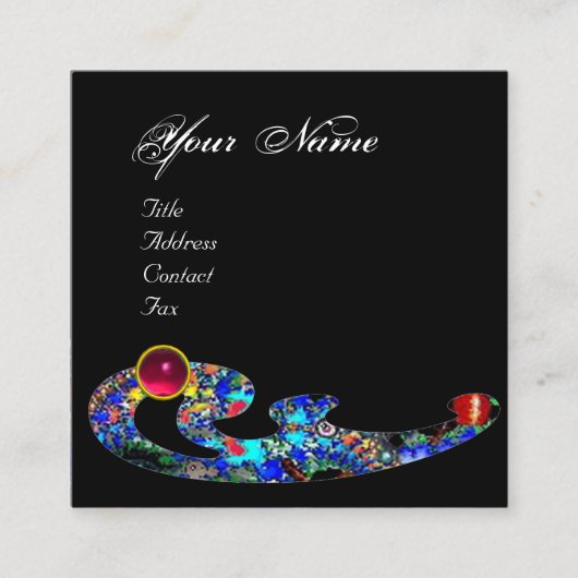 Carte De Visite Carré RUBY EPHÉMERAL / Beauté, Salon, Spa, Maquillage (Devant)