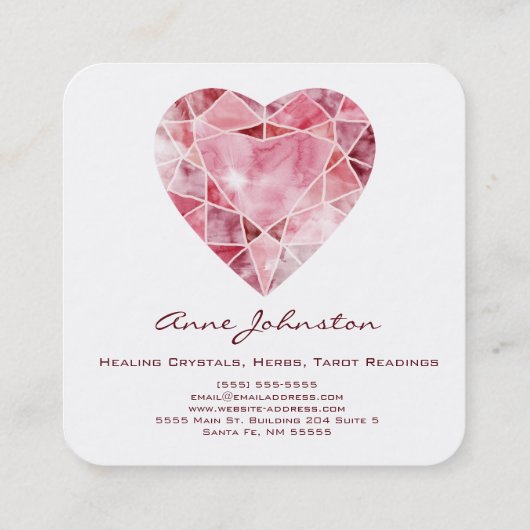 Carte de visite Carré Ruby Heart (Dos)