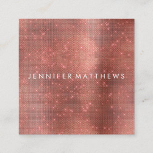 Carte De Visite Carré Ruby Metallic Sparkle Beauty Stylist